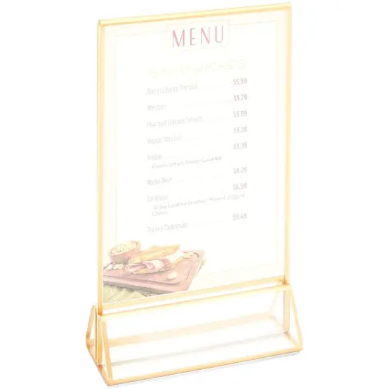 Stockroom Plus Clear Acrylic Sign Holder with Gold Borders, Vertical Stand (6.69x2.76 in, 6 Pack) {5}