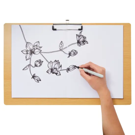 6-Pack Extra Large Clipboards with Low Profile Clip, 19.5x12.5 Inch Horizontal Wooden Lap Boards, Landscape Layout, Wood Sideways Clip Board for Drawing, Sketching, Art Classroom Office Supplies Brown {5}