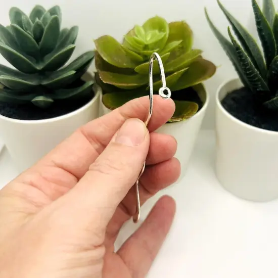 Silver Plated Squiggle Bookmark Base, 86x24mm {4}