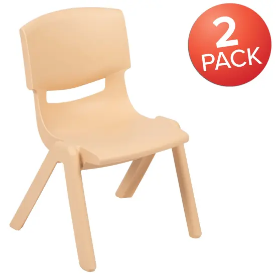 Emma and Oliver 2 Pack Plastic Stackable School Chair with 12"H Seat, Preschool Seating {7}