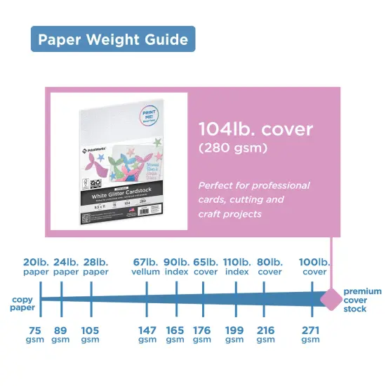 Printworks Printable White Glitter Cardstock, 15 Sheets, 8.5&rdquo; x 11&rdquo; (00514) {6}