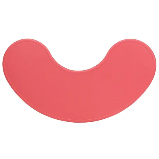 Emma and Oliver 35"W x 65"L Half-Moon Plastic Height Adjustable Activity Table Red {5}