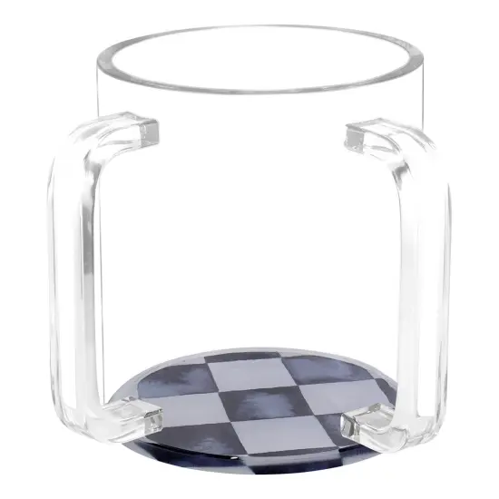 Lucite Wash Cup with Chic Checkered Base {2}