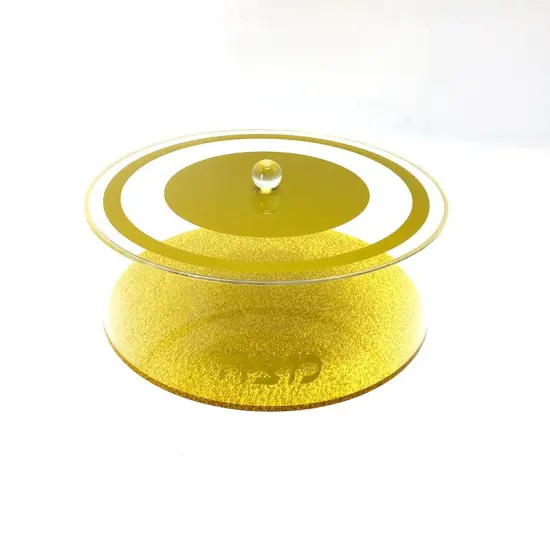 Lucite Matzah Box Gold Classic Design {1}