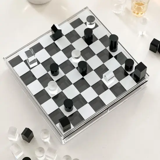 Lucite Tic Tac Toe & Chess Game {4}