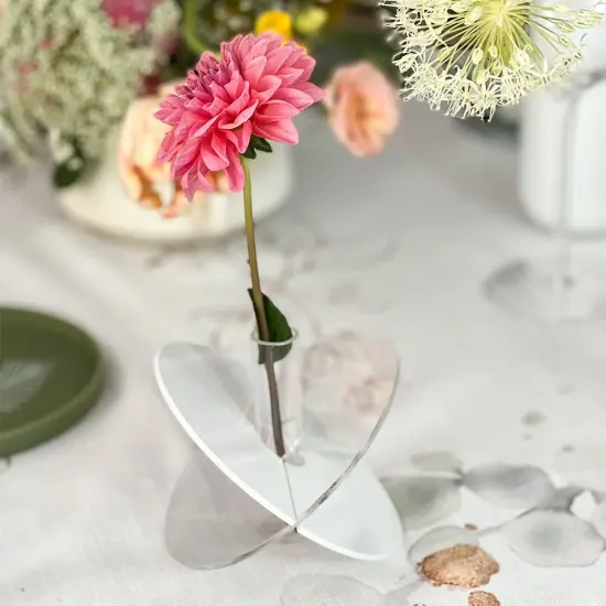 Lucite Butterfly Vase By Kinor Decor Clear - Gold {6}