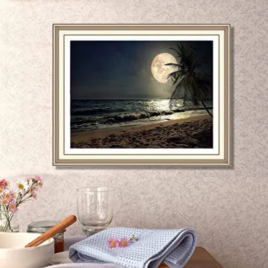 5D DIY Diamond Painting Kits for Adults Kids Beach Moon Full Drill Embroidery Cross Stitch Crystal Rhinestone Paintings Pictures Arts Wall Decor Painting Dots Kits 15.7X11.8 in {2}