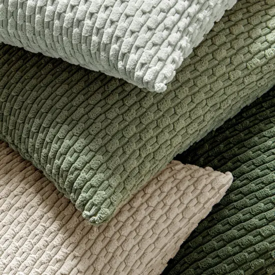 Throw Pillow Covers Soft Corduroy Decorative Set of 2 Boho Striped Pillow Covers Pillowcases Farmhouse Home Decor for Couch Bed Sofa Living Room Spring 18x18 Inch Sage Green {3}