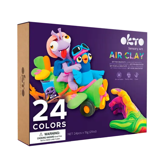 OKTO Air Clay Set for Creativity – 24 Colors {1}