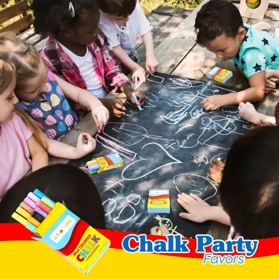 4E&rsquo;s Novelty 288 pcs Mini Chalk Set - 24 Boxes Sidewalk Chalk Summer Party Favors, Goodie Bag Stuffers, Non-Toxic Chalk for Toddlers {6}