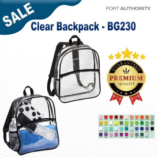 Port Authority&reg; Clear Backpack Clear/Black {2}