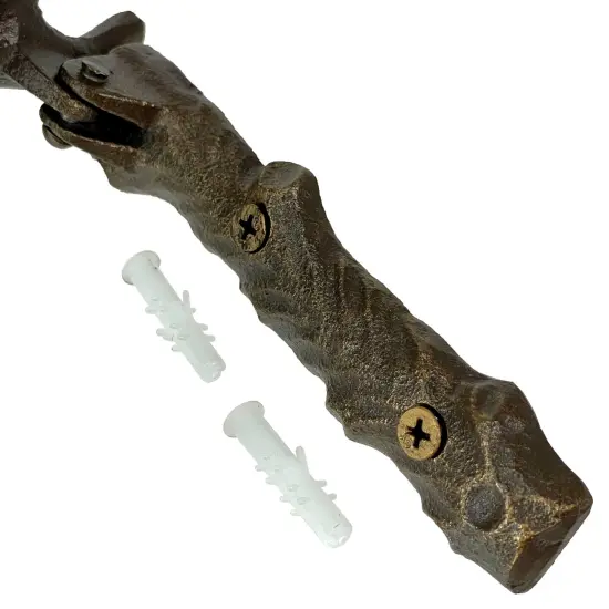 Bronze Finish Cast Iron Leaf Face Door Knocker - Artistic Entry Decor {4}