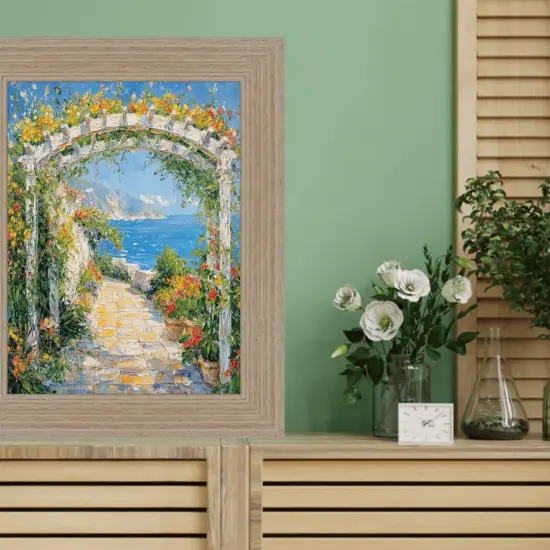 Wide Rustic Light White Grain Wood Picture Frame 26x26 frame {4}