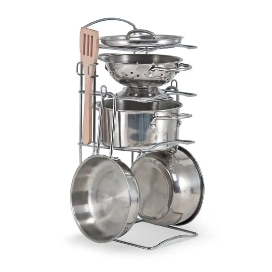 Let's Play House! Stainless Steel Pots & Pans Play Set {3}