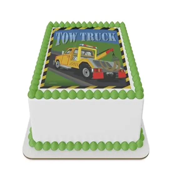 Tow Truck Edible Icing Sheet cake topper for 1/4 Sheet cake or larger {1}