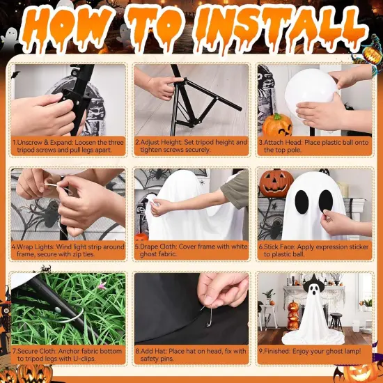 ,Halloweens Ghost Party Decor with Remote Control {5}