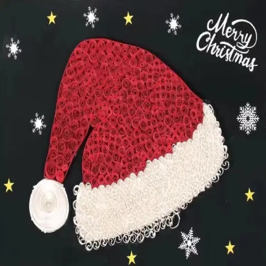Christmas Hat DIY Making Kit. Paper Quilling Set F07M3-6-Hat2 {1}