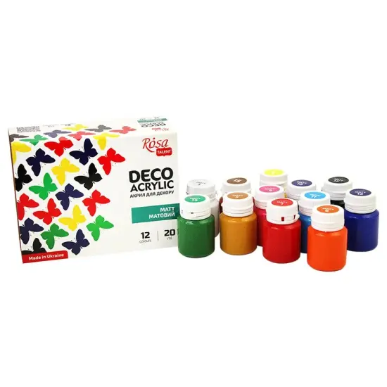 Rosa Talent Mat Acrylic Paint Set for Decor 12 colors (0.68 oz each) {2}