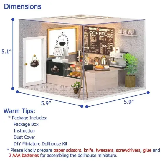 Miniature Wizardi Roombox Kit - Cafe Dollhouse Kit {2}