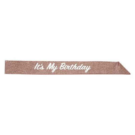 6 Pack Bulk It's My Birthday Party Glittered Sash {1}