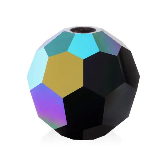 Preciosa 4mm Czech Glass Faceted Round Beads 40 Pieces Jet AB {1}