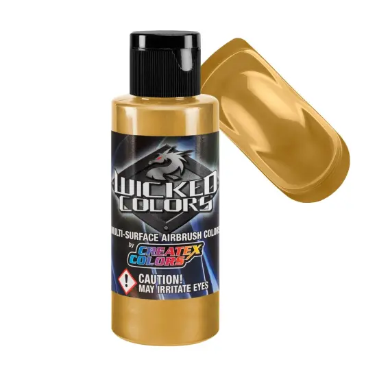 Gold - Wicked Metallic Colors Airbrush Paint, 2 oz. {1}
