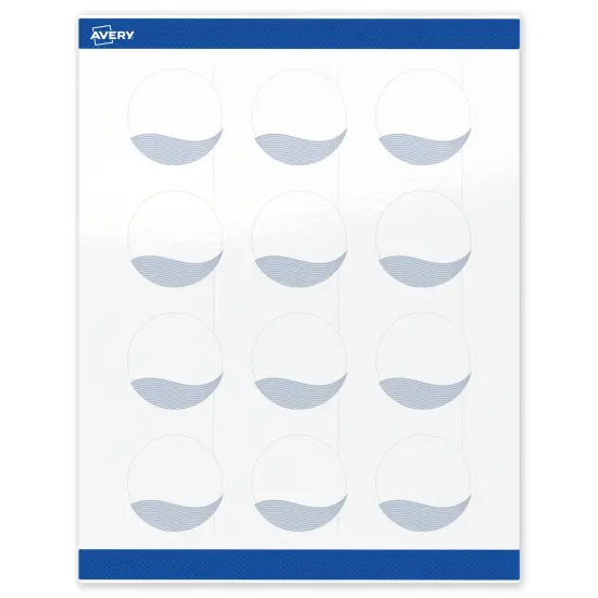 Avery Printable Round Labels with Sure Feed Technology, Pre-Printed Colorful Design, Glossy White, 2" Diameter, Laser & Inkjet Compatible, 120 Total, Great for Branding, Marketing, and Events {1}