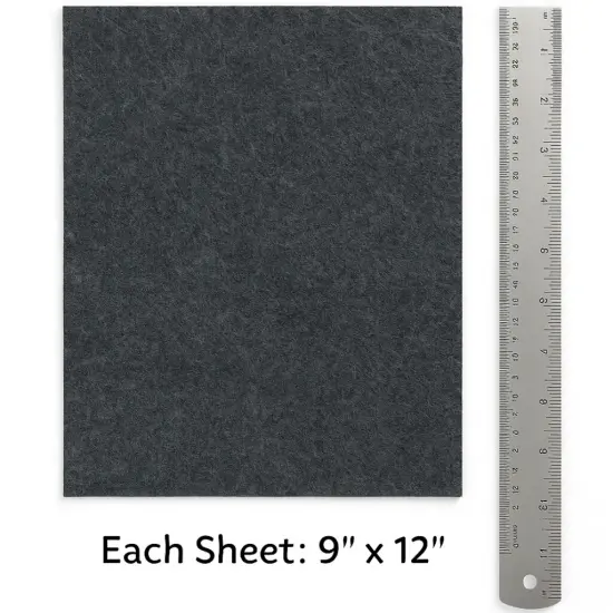 3.2mm Thick Acrylic Felt Sheets &ndash; 9x12" &ndash; Multi-Color or Single Color Options Charcoal {2}