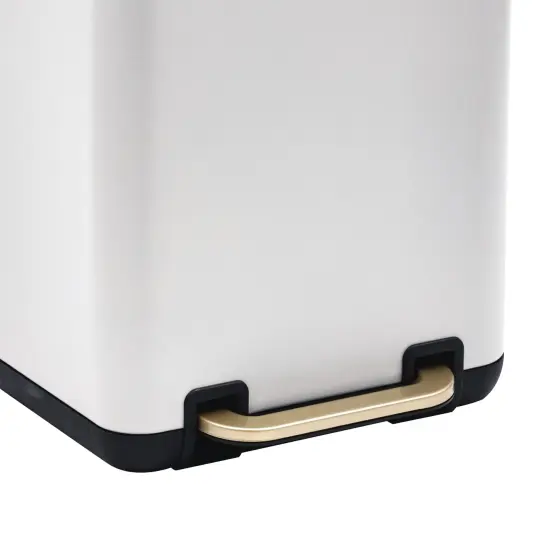 6 Liter(1.58 Gallon) Small Trash Can with Plastic Inner Buckets White+gold {4}