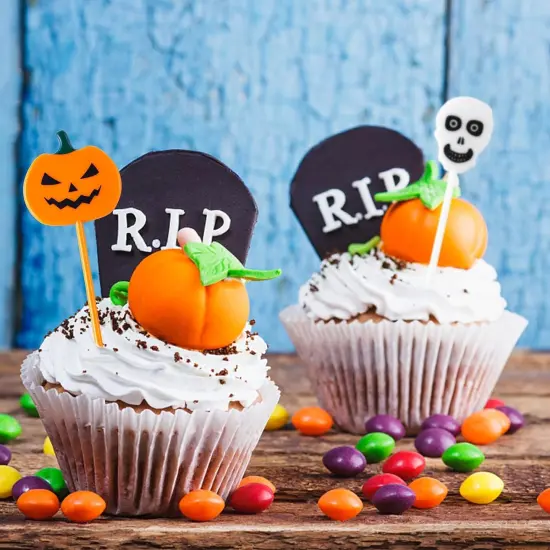 50PCS Halloween Picks Cupcake Toppers {4}