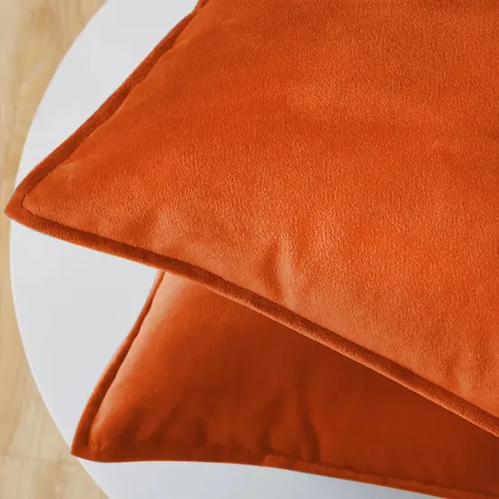 Set of 2 Burnt Orange Throw Pillow Covers 20x20 {4}