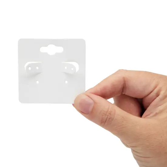 200-Pack White Earring Cards, Hanging Earring Cards for Selling, Display, Packaging, Storage, Durable and Sturdy Paper Material, Jewelry Holders (2x2 in) Bulk Pack {6}
