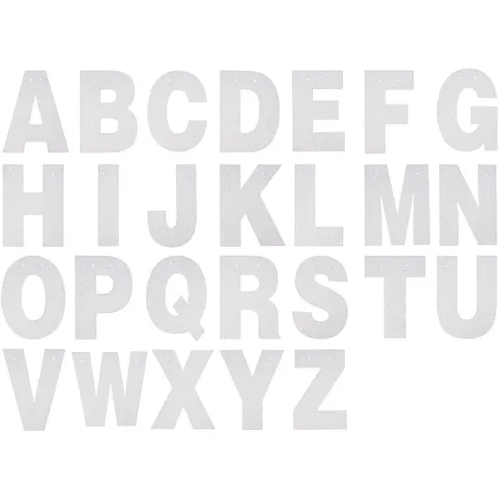 126 Pieces Make Your Own Banner Kit - DIY Banner with Silver Glitter Letters A-Z, Numbers 0-9, Hearts, Stars, and 3 Strings {5}