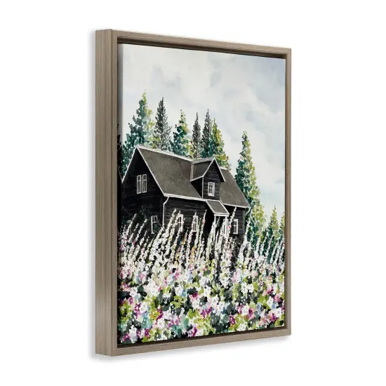 Stupell Industries Cabin Hidden By Garden Blooms Floating Frame By Cindy Jacobs {3}