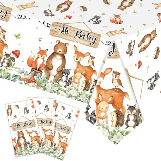 3pcs Woodland Animals Tablecloth {1}