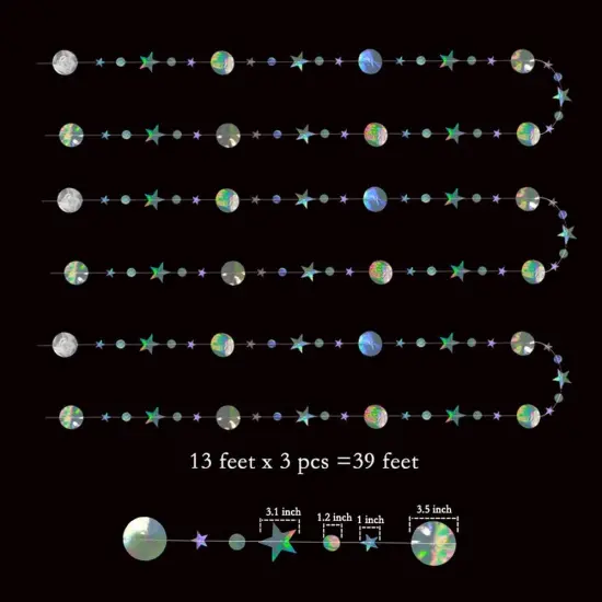 Iridescent Star Garland Party Decorations {2}