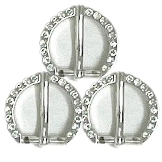 Belt Buckle Metal Prong 5/8 Inche Sterling Silver Plated Rhine Stone {1}