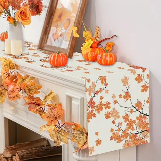 Fall Table Runner Maple Leaf {4}