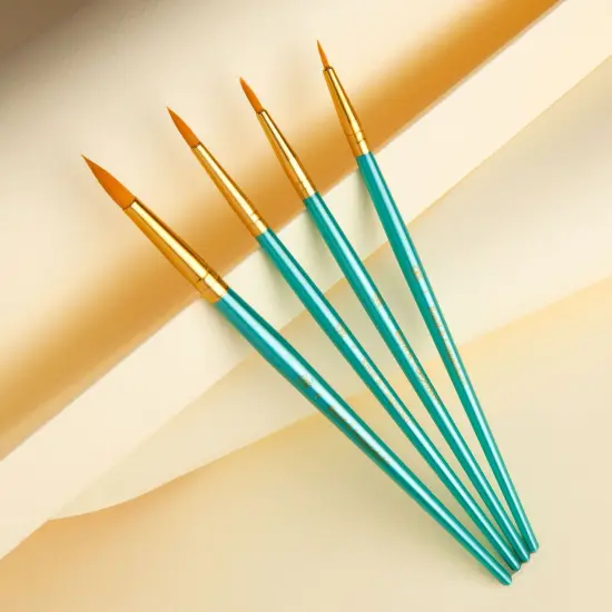 RSET-9190 | 4pc Golden Taklon Round Brush Set {3}
