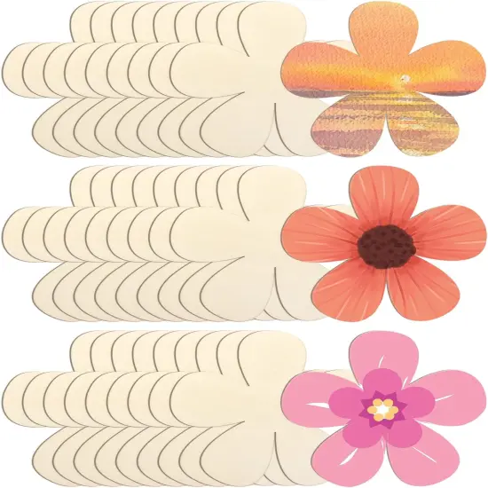 3 inch Flowers Wood Cutouts Floral {1}