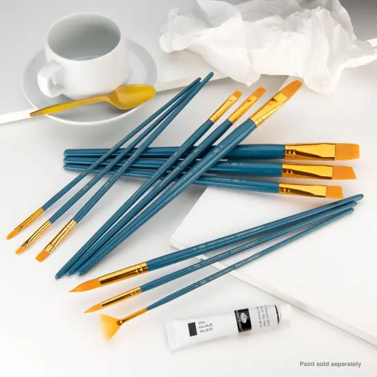 RSET-9312 | 12pc Golden Taklon Long Handle Variety Brush Set {3}