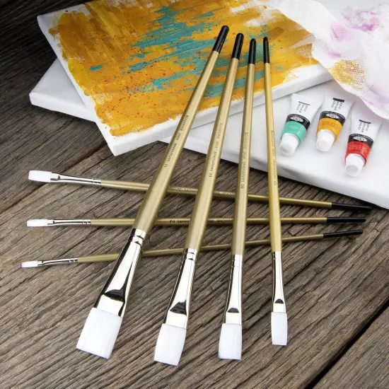 RSET-4590 | Snowhite&trade; 7pc Oil & Acrylic Flat Brush Set {5}