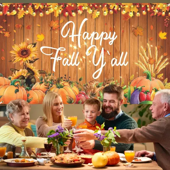 Happy Fall Party Decorations Banner {4}