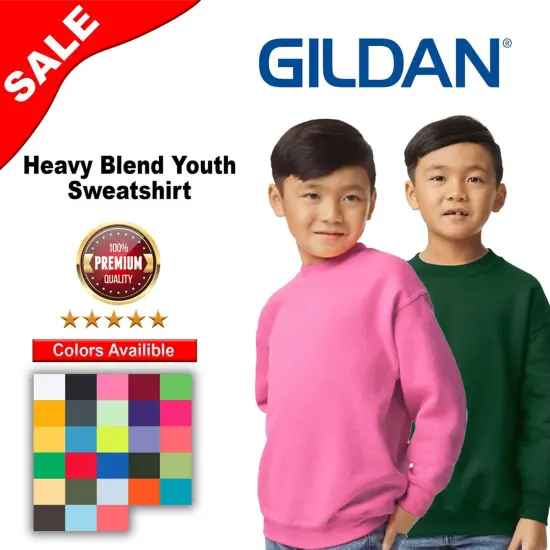 GILDAN&reg; Heavy Blend Youth Crew-neck Long Sleeve Sweatshirts {2}