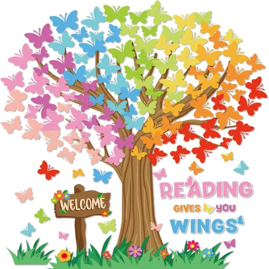 148Pcs Tree Classroom Bulletin Board {1}