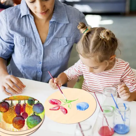 6PACK Wood Circles for Crafts，14 Inch Unfinished wood rounds Discs {4}