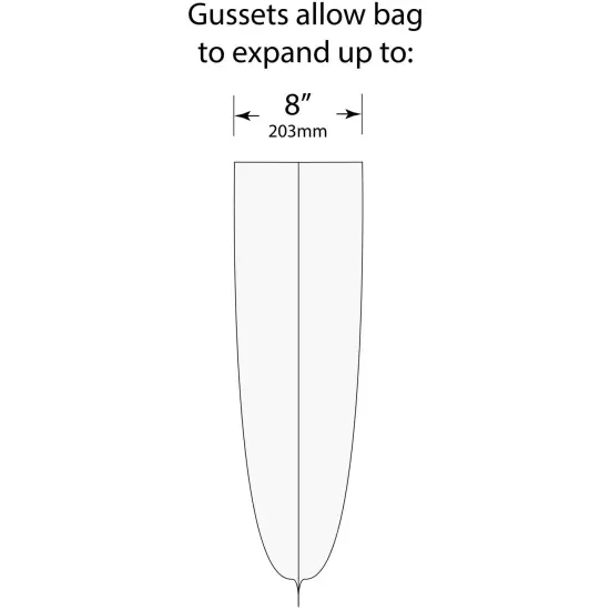 Plymor 12" x 8" x 24" (Pack of 100), 3 Mil Gusseted Plastic Bags {4}