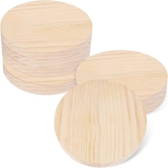 8 PCS 8 Inch Wooden Discs Circles, Unfinished Wood Coasters, Natural Wood Slices {1}