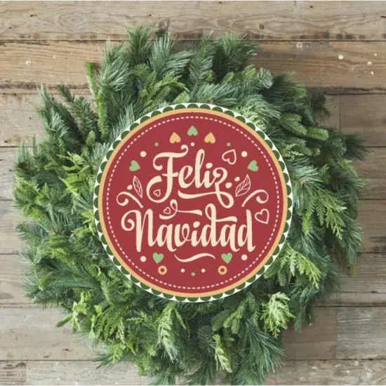 Feliz Navidad Round Christmas Sign {3}