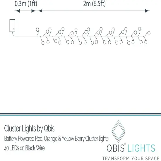 40 Berry Cluster Lights - Outdoor/Indoor Christmas Lights with Timer {4}